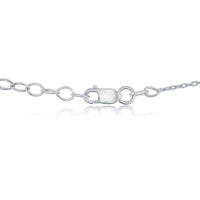 Sterling Silver 1.9mm Diamond-Cut Cable Chain - Rhodium Plated ,