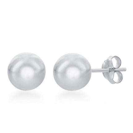 Sterling Silver 10mm Bead Earrings ,