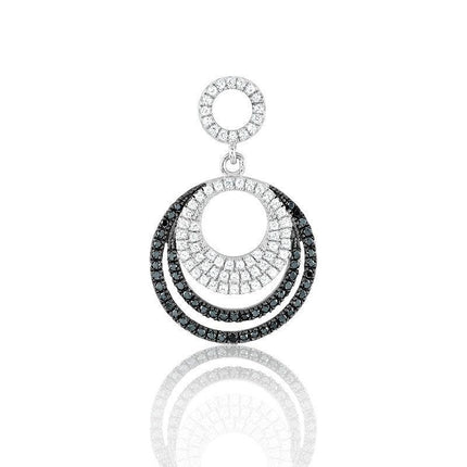 Sterling Silver 122 stones Multiple Circle Pendant ,