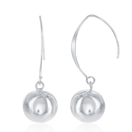 Sterling Silver 14mm Bead Threader Earrings ,