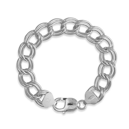 Sterling Silver 150 Chain Charm Bracelet, 8" ,