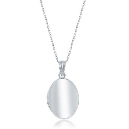 Sterling Silver 16mm High Polish Oval Locket ,