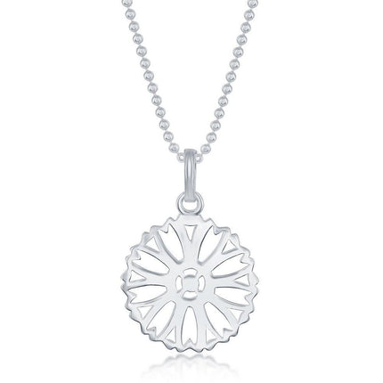 Sterling Silver 17 Inch Sun Disc Necklace ,