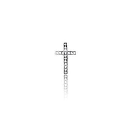 Sterling Silver 17 stones Micro Pave Cross Pendant ,