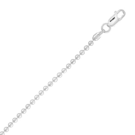 Sterling Silver 2.2mm Bead Bracelet, 8" ,