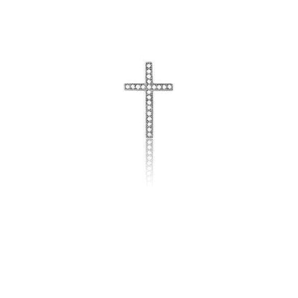 Sterling Silver 22 stones Micro Pave Cross Pendant ,