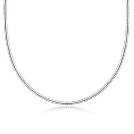 Sterling Silver 3.0 Half-Round Omega Necklace ,