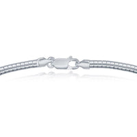 Sterling Silver 3.0 Half-Round Omega Necklace ,