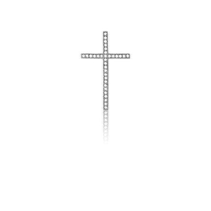 Sterling Silver 33 stones Micro Pave Cross Pendant ,