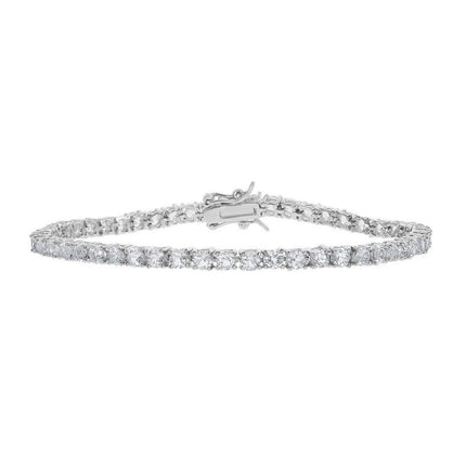 Sterling Silver 3mm Prong Set Tennis Bracelet, 7.25" ,