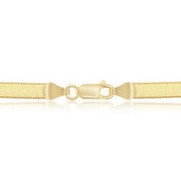 Sterling Silver 4mm Herringbone Chain - Gold Plated ,