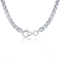 Sterling Silver 4mm Round Box Chain, 9" ,