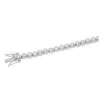 Sterling Silver 4mm Round Tennis Bracelet, 7.25" ,