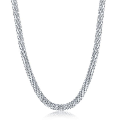 Sterling Silver 5mm Flat Mesh Chain ,
