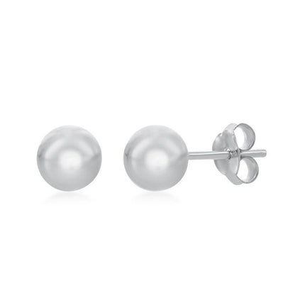 Sterling Silver 6mm Bead Earrings ,