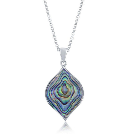 Sterling Silver Abalone Marquise Pendant ,