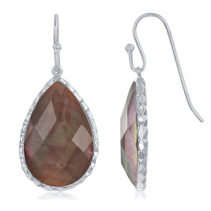 Sterling Silver Abalone MOP Doublet Earrings ,
