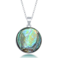 Sterling Silver Abalone Tree of Life Pendant Chain ,