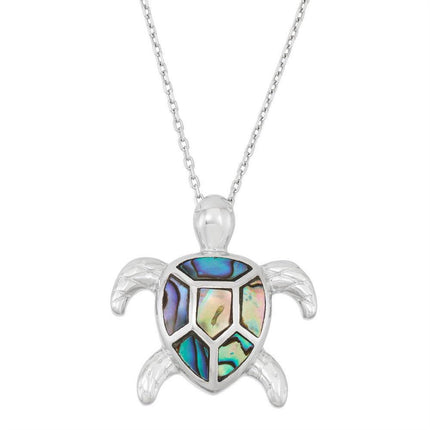 Sterling Silver Abalone Turtle Pendant ,
