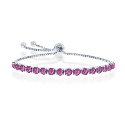 Sterling Silver Amethyst "February" Swarovski Element Bracelet ,
