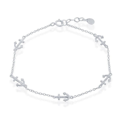 Sterling Silver Anchor by the Yard Bracelet ,