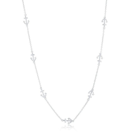 Sterling Silver Anchor by the Yard Necklace ,