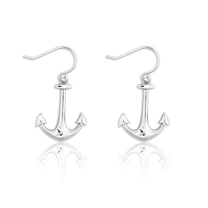 Sterling Silver Anchor Dangling Earrings ,
