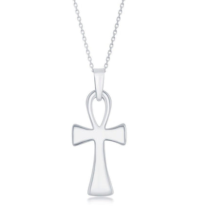 Sterling Silver Ankh Cross Pendant ,