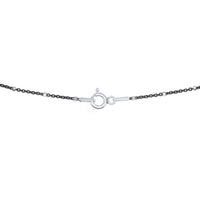 Sterling Silver Black Rhodium Diamond Cut Station Chain, 18" ,
