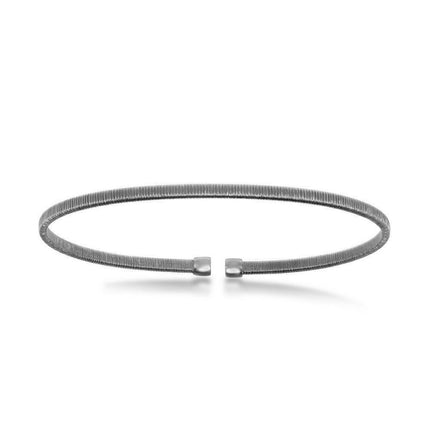 Sterling Silver Black Rhodium Wire Designer Bangle ,