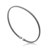 Sterling Silver Black Rhodium Wire Designer Bangle ,