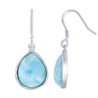 Sterling Silver Blue Teardrop Earrings ,