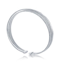 Sterling Silver Bonded with Platinum Polished Wire Bangle ,
