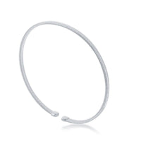 Sterling Silver Bonded with Platinum Wire Designed Bangle ,
