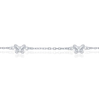 Sterling Silver Butterfly Anklet ,