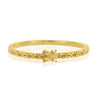 Sterling Silver Byzantine Design Bangle - Gold Plated ,