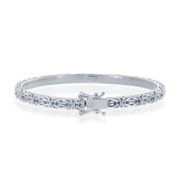 Sterling Silver Byzantine Design Bangle ,