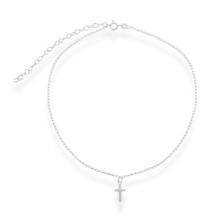Sterling Silver Center Cross Choker ,