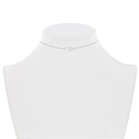 Sterling Silver Center Small Sideways Cross Choker Necklace ,