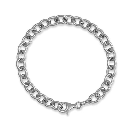 Sterling Silver Circle Link Bracelet, 7" ,