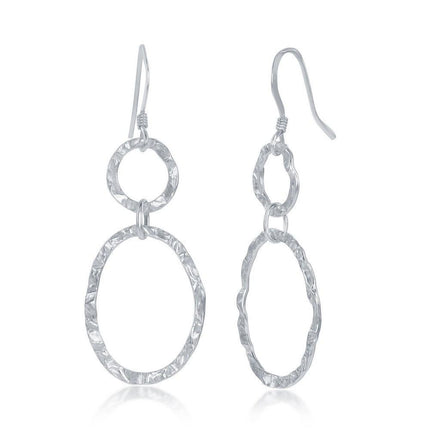 Sterling Silver Circle Shaped Earrings ,