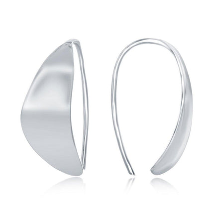 Sterling Silver Crescent Moon Threader Earrings ,