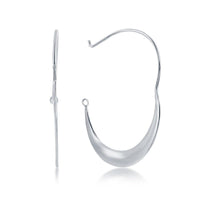 Sterling Silver Crescent Moon Wire Earrings ,