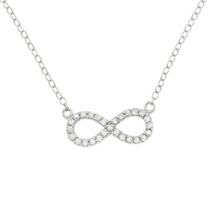 Sterling Silver CZ Reversible Infinity Necklace ,