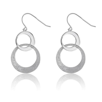 Sterling Silver D-C Interlocking Earrings ,