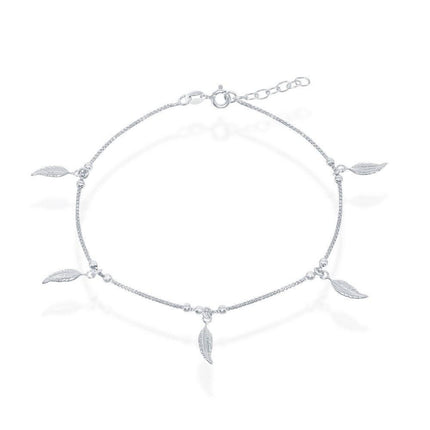 Sterling Silver Dangling Leaf's Anklet ,