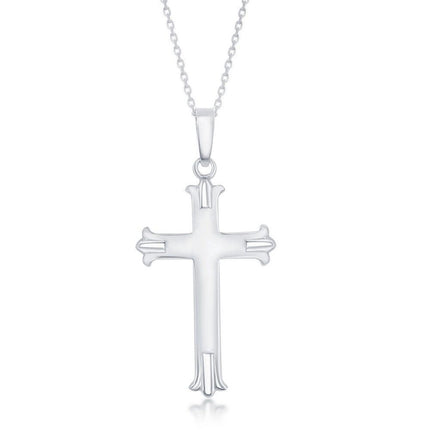Sterling Silver Designed Cross Pendant ,