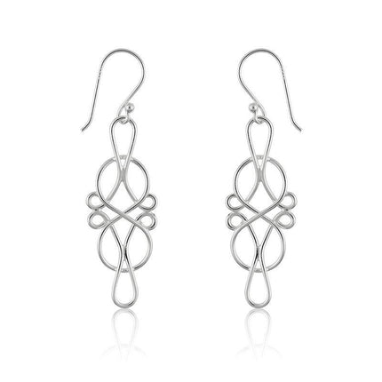 Sterling Silver Designed Infinity Earrings ,