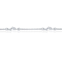 Sterling Silver Dolphins Anklet ,