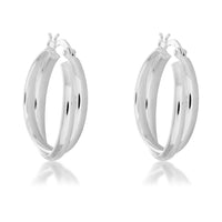 Sterling Silver Double Hoop Earrings ,